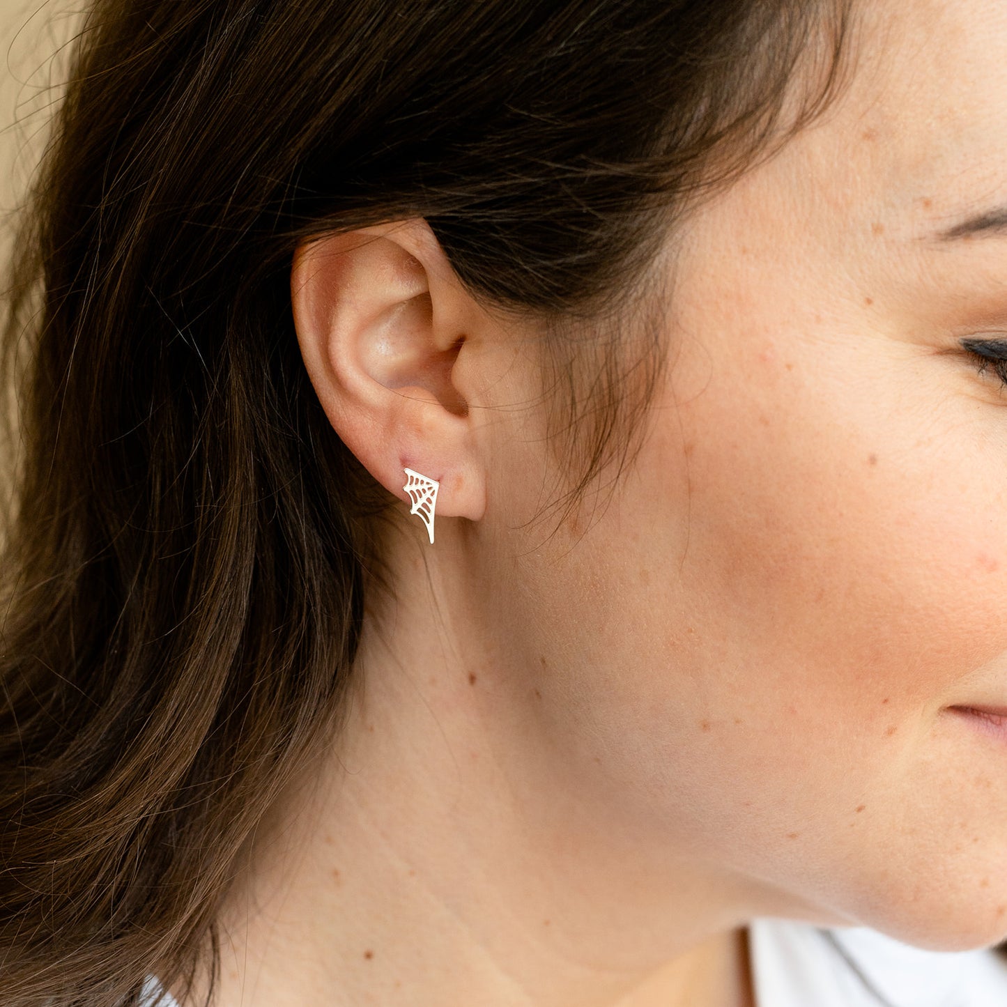 Spider Web Post Stud Earring Halloween