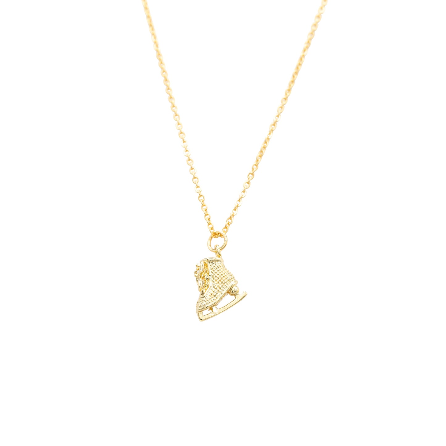 Ice Skate Charm Necklace 14k Gold or Sterling Silver Gift