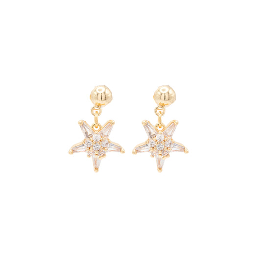 North Star Cubic Zirconia Post Dangle Earring Celestial