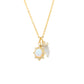14k Gold Opal & Quartz Dagger Charm Necklace Hypoallergenic