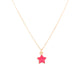 Pink Smiling Star Enamel Charm Necklace Children's Jewelry