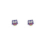 Purple Owl Enamel Post Stud Earring Children's Jewelry Gift