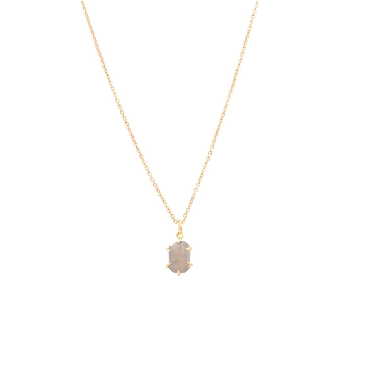 Agate Gemstone Necklace Semi-Precious Dainty Geometric