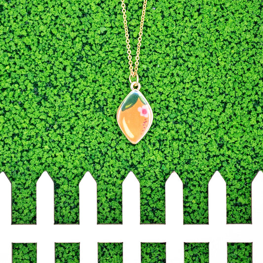Enamel Lemon Charm 14k Gold Necklace Hypoallergenic Fruit