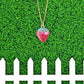 Enamel Strawberry Fruit Charm 14k Gold Necklace Hypoallergnic