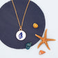 Enamel Conch Shell Charm 14k Gold Necklace Hypoallergenic
