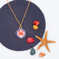 Enamel Crab Charm 14k Gold Necklace Hypoallergenic Ocean