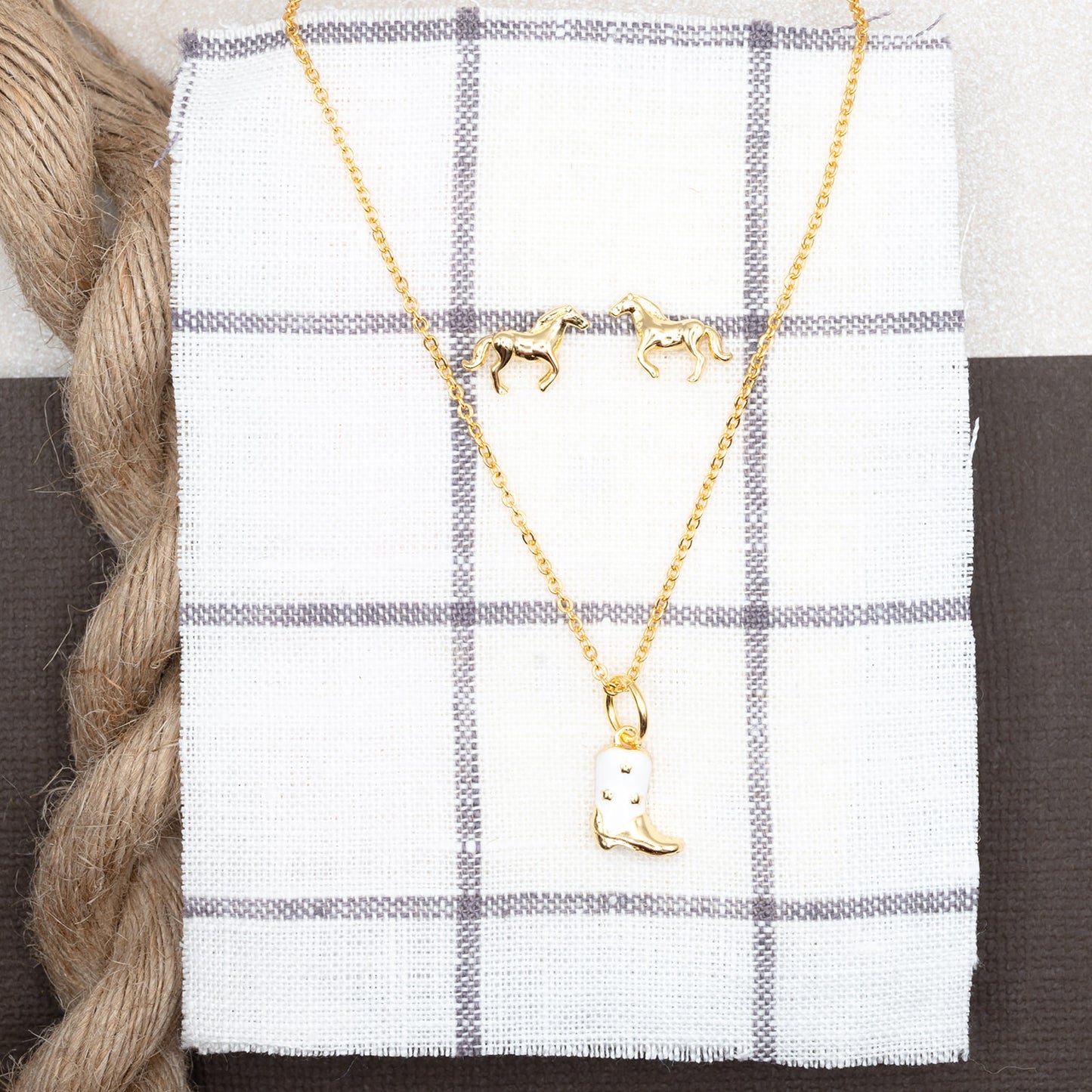 14k Gold Horse Post Stud Earring Hypoallergenic