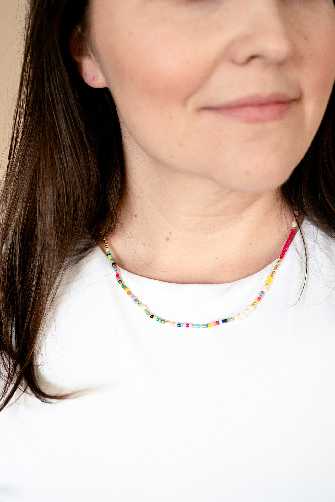 Freshwater Pearls with Colorful Beads Necklace