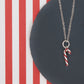 Candy Cane Charm Necklace Hypoallergenic Silver Gold