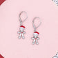 Santa Gingerbread Man Dangle Earrings Hypoallergenic