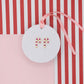 Candy Cane CZ Post Stud Earring Christmas Winter Gift Gold