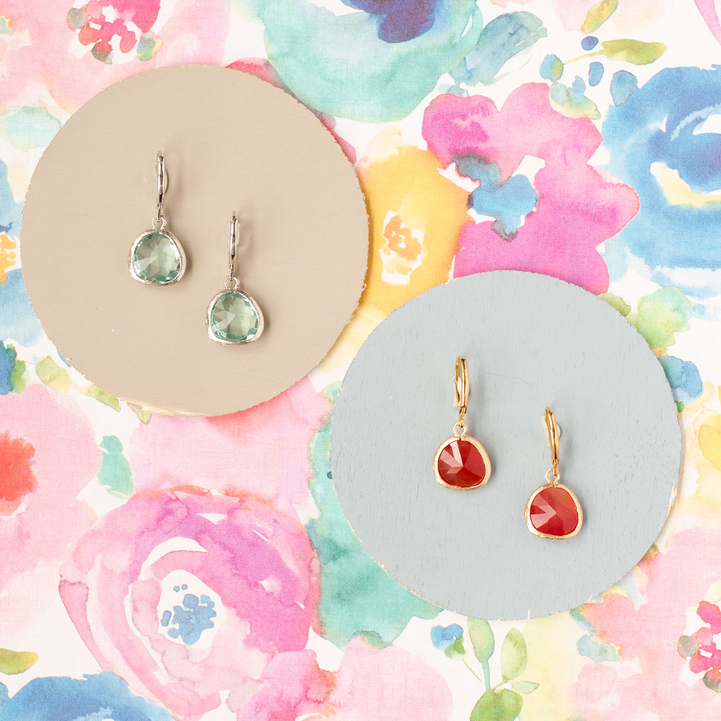 BUNDLE AND SAVE Gemstone Leverback Earrings — Delicate Leverback in Multiple Colors (Buy One, Get One 20% Off)