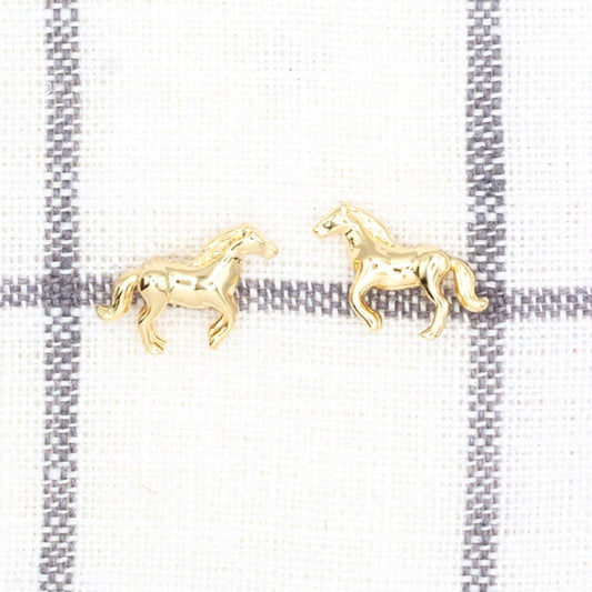 14k Gold Horse Post Stud Earring Hypoallergenic