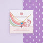 Gold Enamel Blue Drawn Heart Charm Necklace Children's Jewelry Hypoallergenic