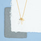 14k Gold Quartz Dagger, CZ Bar Charm, Heart Charm Necklace