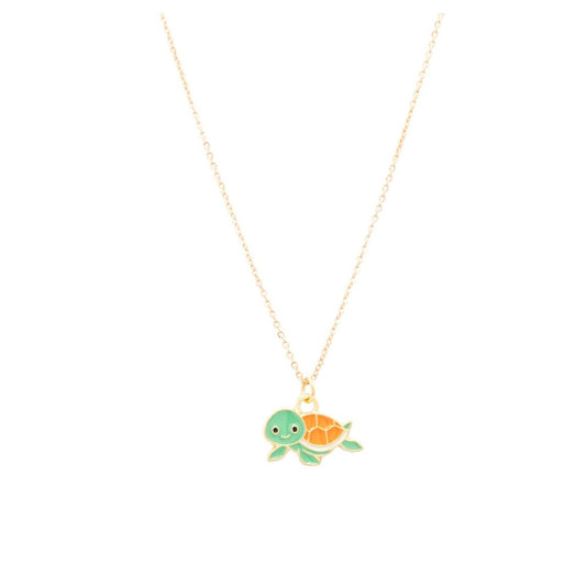 Sea Turtle Enamel Charm Necklace Children's Jewelry Gift