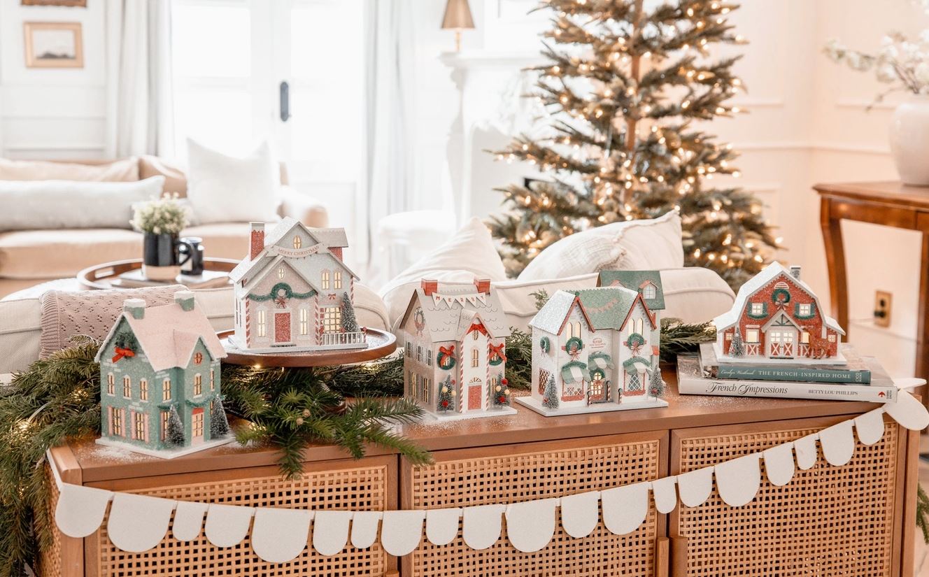 Reindeer Barn Christmas Village Home Decor Putz Inspired