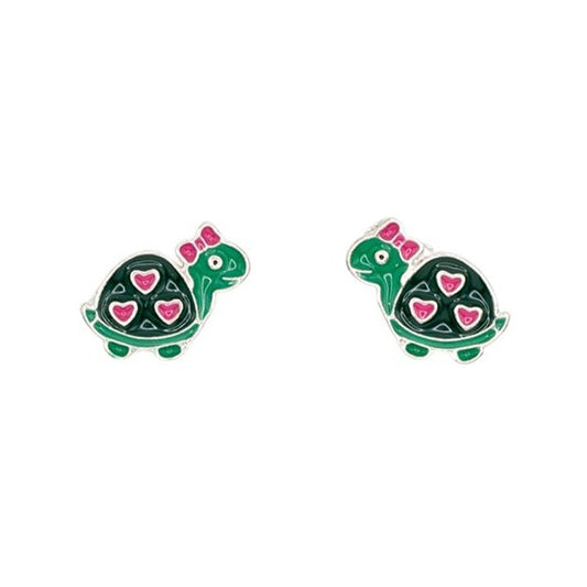 Turtle Heart Reptile Enamel Post Stud Earring Children’s Jewelry