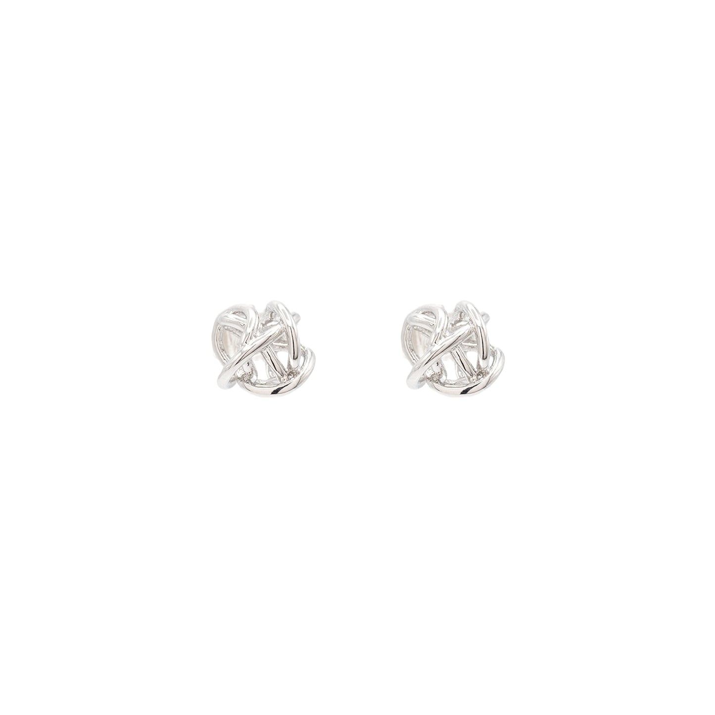 Twisted Knot Ball Post Stud Earring Gold Geometric Simple