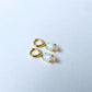 Oval Opalite and CZ Pendant Huggie Earring 14k Gold Gift