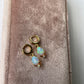 Oval Opalite and CZ Pendant Huggie Earring 14k Gold Gift