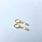 Opalite and CZ Drop Huggie 14k Gold Earring Hypoallergenic