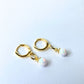 Opalite Ball Drop Huggie Earring 14k Gold Hypoallergenic
