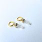 Quartz Pointed Dagger Gemstone Huggie Hoop 14k Gold Earring