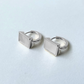 Mother of Pearl Huggie 14k Gold or Sterling Silver Earring