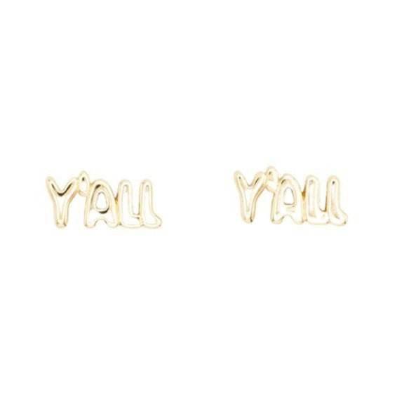 Y'All Script Post Stud Earring Southern Style