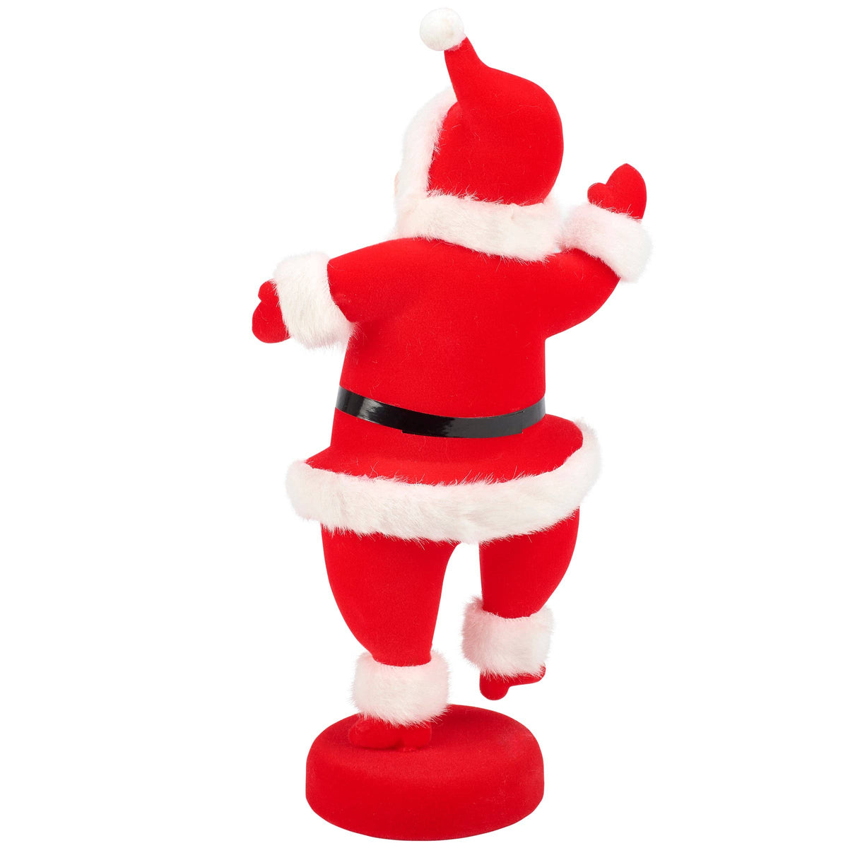 Retro Jolly Santa Christmas Sitter – Red Flocked Holiday Decor