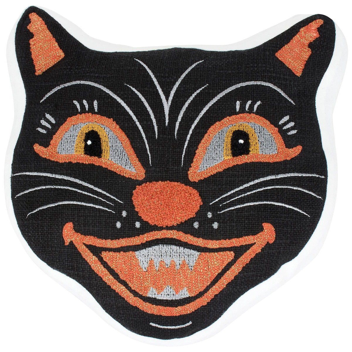 Black Cat Face Shaped Pillow