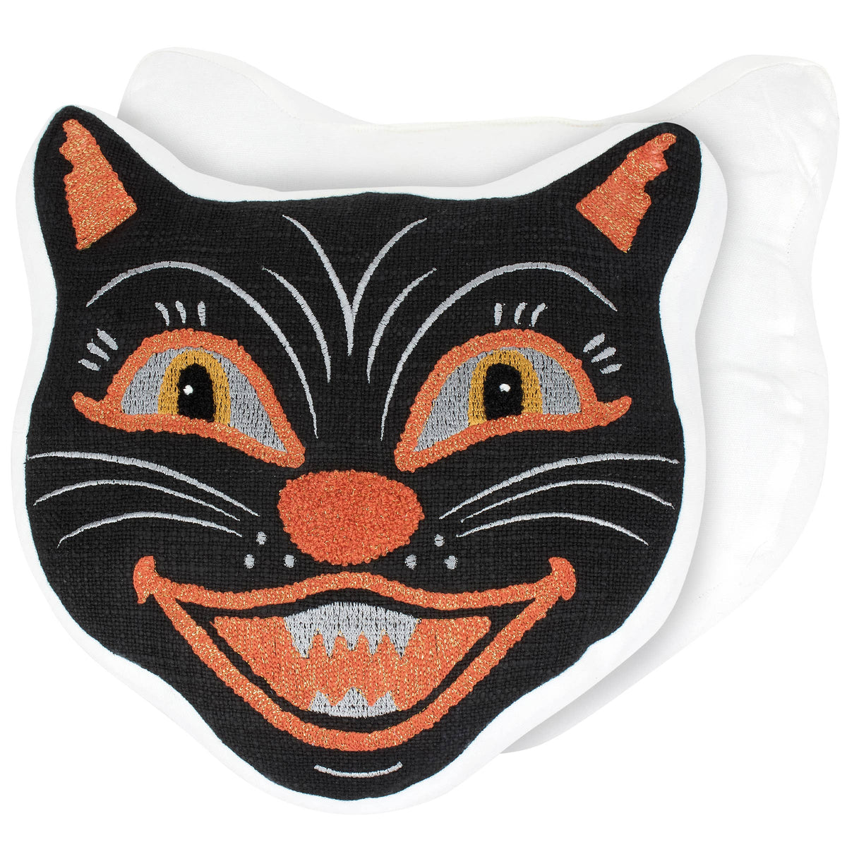 Black Cat Face Shaped Pillow