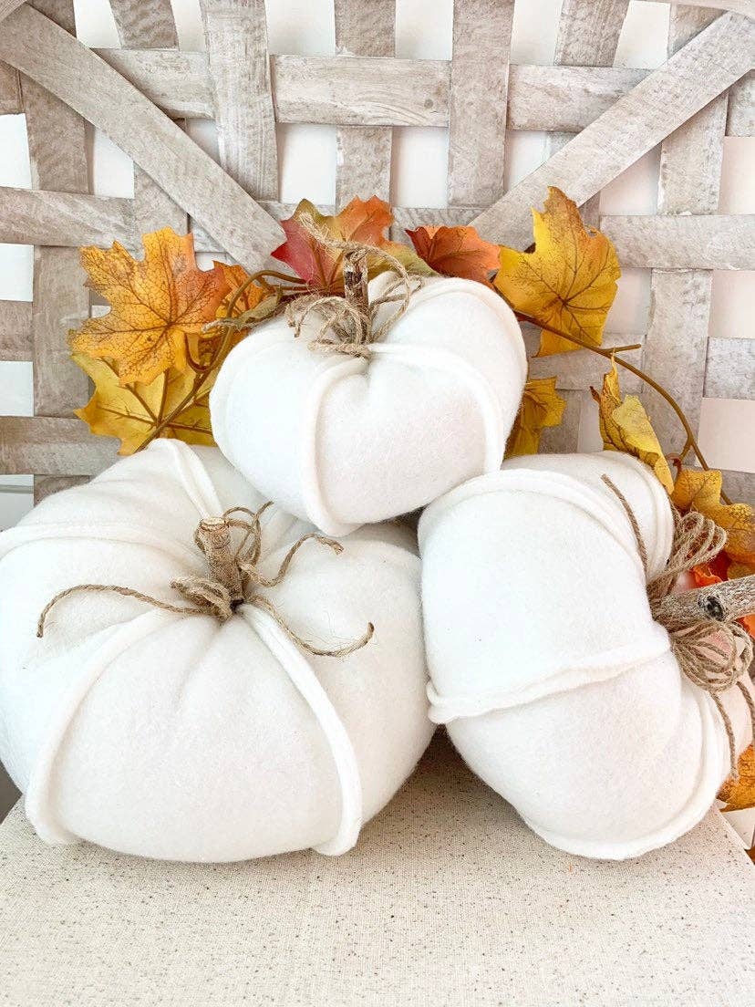 Fabric Pumpkin Set of 3 – Fall Pumpkin Decor in Modern Prints | Farmhouse & Autumn Home Decor