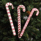 Rustic Wooden Candy Cane Ornaments – Set of 3 Red & White Christmas Decor