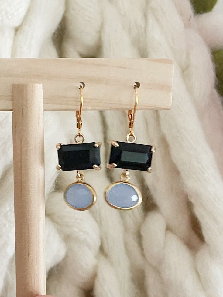 One of a Kind LIMITED 14k Gold or Sterling Silver Double & Triple Gemstone Earrings