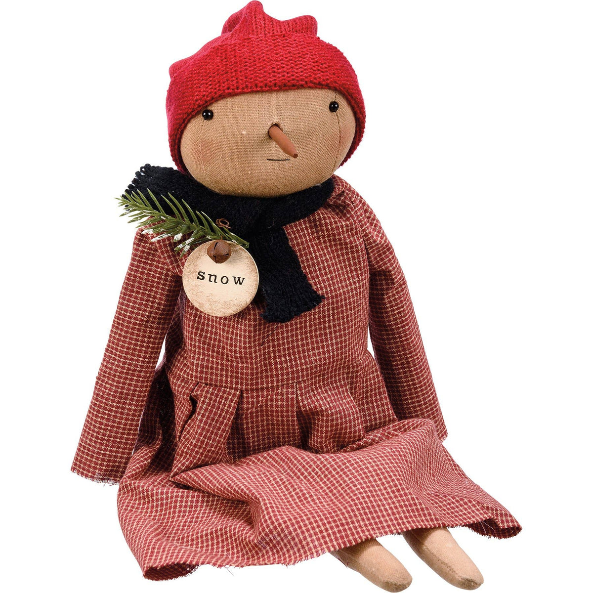 Primitive Snowman Doll Sierra – Rustic Christmas Decor