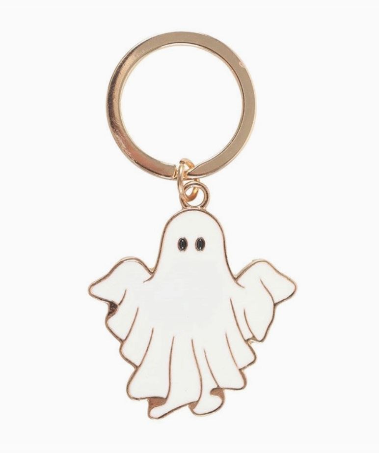 Spooky Season Groovy Ghost Halloween Keyring Keychain Bag Flair