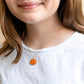 Pumpkin Orange Jack-O Lantern Enamel Charm Necklace Children