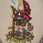 Vintage Crewel Embroidery Needlework Hummel Boy Oval Professionally Framed Hanging Art