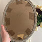 Vintage Crewel Embroidery Needlework Hummel Girl Oval Professionally Framed Hanging Art