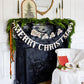 Santa's Sleigh Banner Garland Vintage Inspired Old World Santa