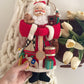 Vintage 1990s Christmas Corner Collection Santa Claus Ornament with Velvet Toy Jacket – 12" Hanging Holiday Decoration