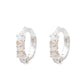 Blue or White Opal Huggie Hoop Earring Gemstone Gift Giving