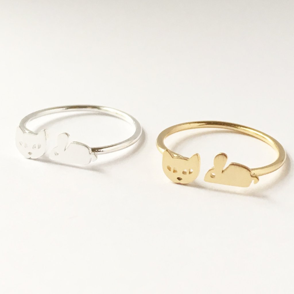 Cat and Mouse Adjustable Ring