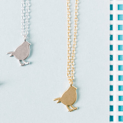 Perched Bird Charm Necklace