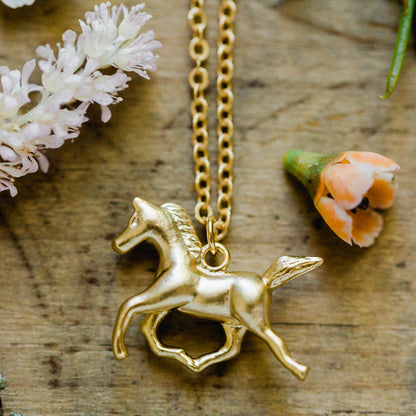 Running Horse Charm Necklace