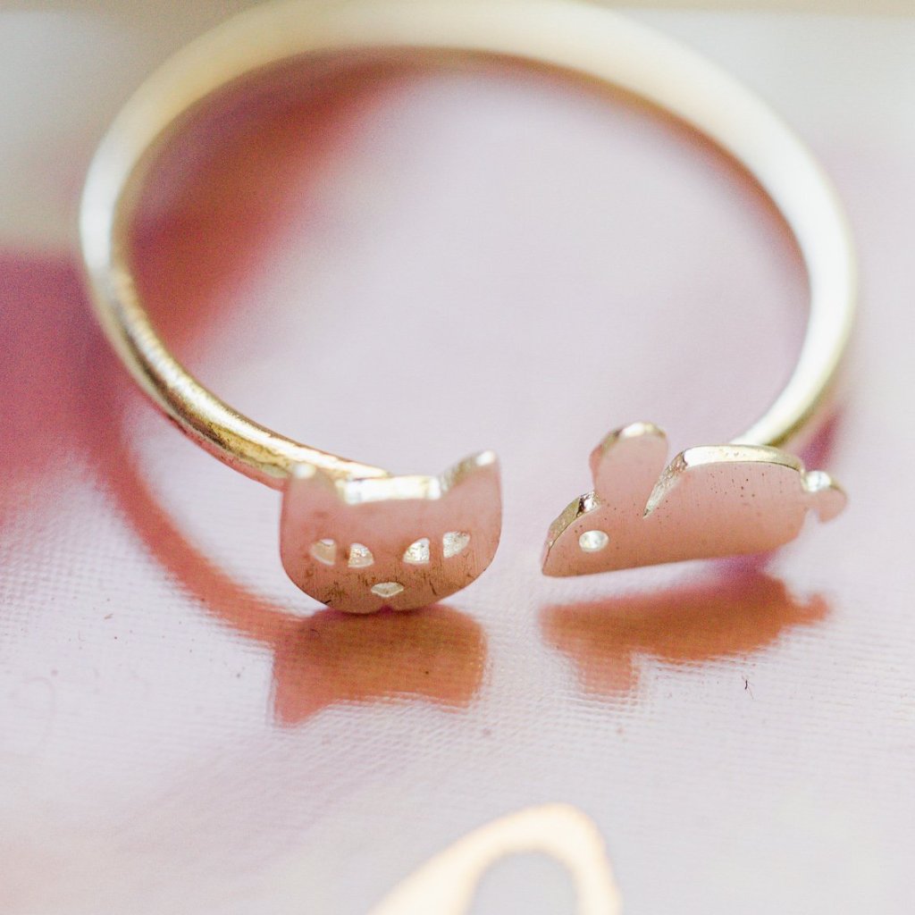 Cat and Mouse Adjustable Ring