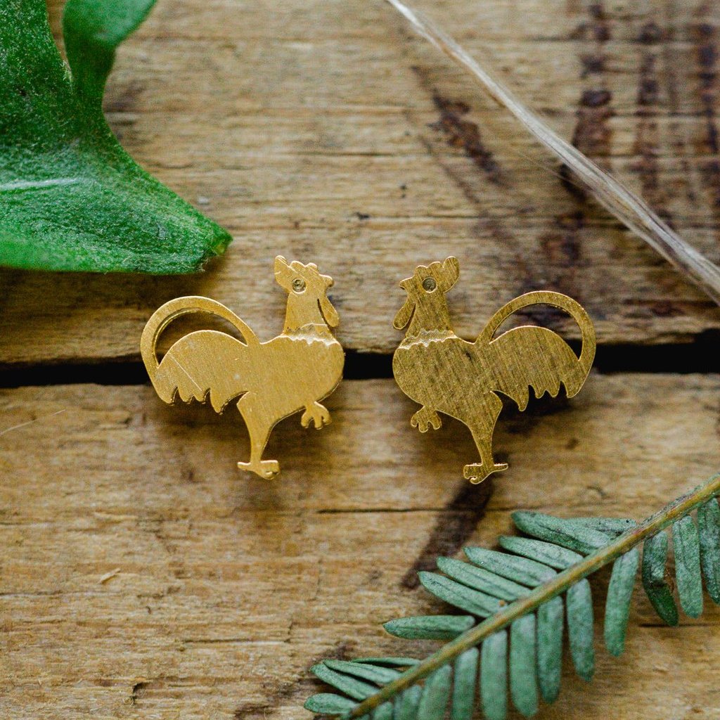 Rooster Post Earring